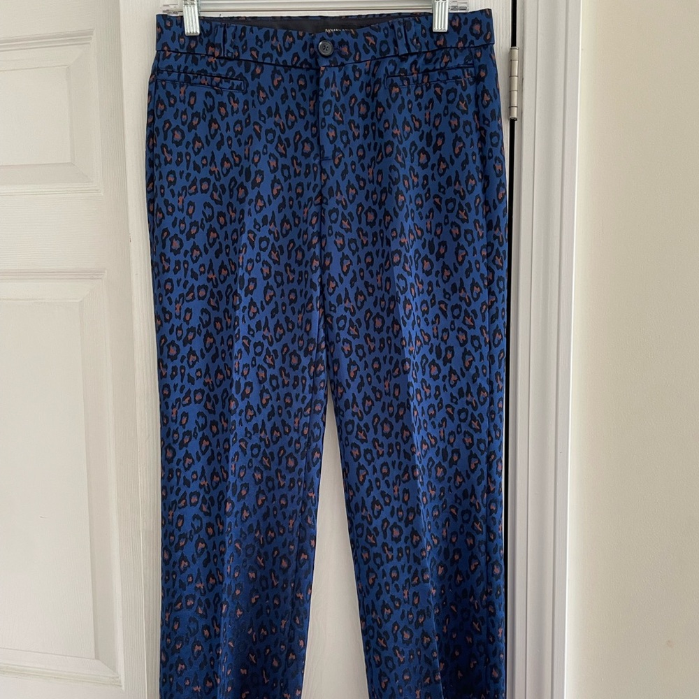 Banana Republic Blue Animal Print Dress Pants